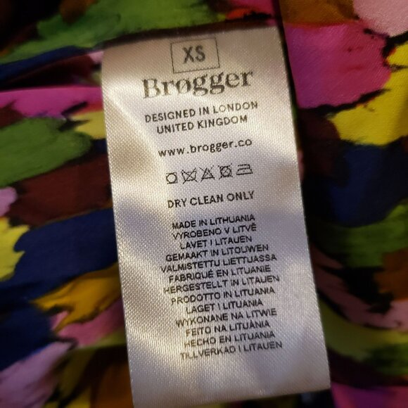 Brogger Multicolor Ruched Sleeve Blouse Colorful Art to Wear Artsy Boho Designer - Picture 12 of 16